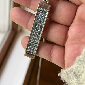 Touchstone bling tag style long necklace